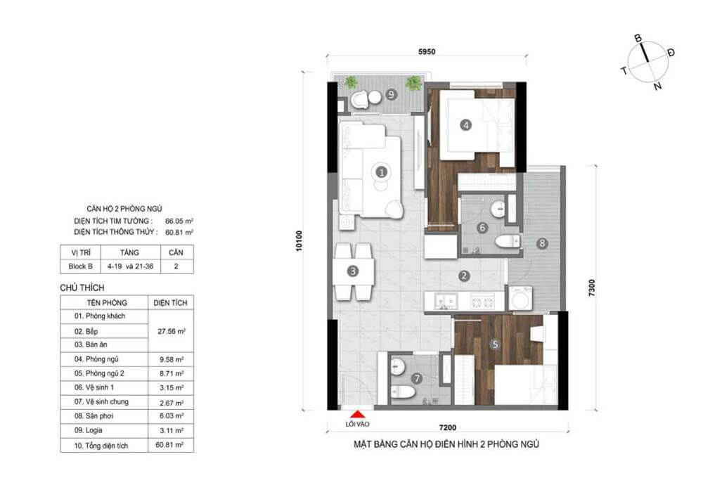 Căn hộ diện tích lớn (Trên 60m2)